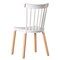 Fabulaxe Modern Plastic Dining Chair Windsor Design with Beech Wood Legs, White, PK 4 QI004223.WT.4 - alternate 3
